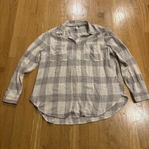 Anthropologie Pilcro Long Sleeve Gauzy Button Front Shirt Size Large